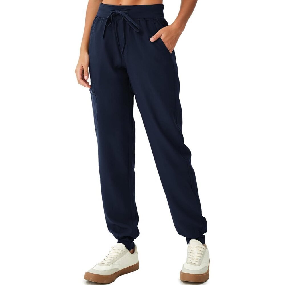 Womenβs Stretchy Scrub Pants with 5 Pockets Medical Uniform Navy Medium